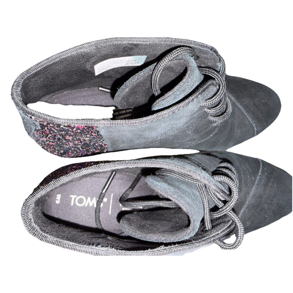 TOMS Hyde Multi Color Glitter Wedge  Womens Black Casual Boots Easter Grad Wedng - Picture 7 of 7